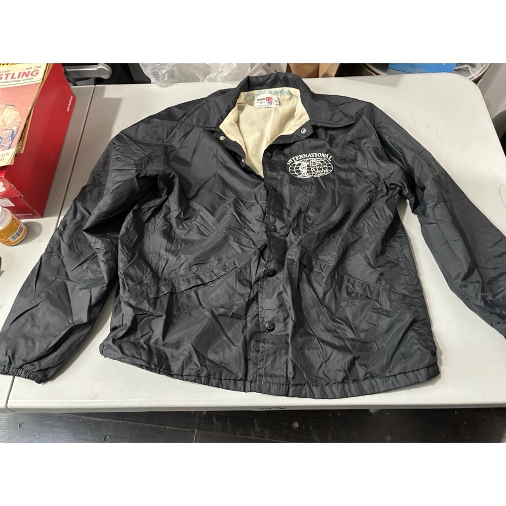 Vtg Navy King Louie Jacket M International The Fitness Centers
